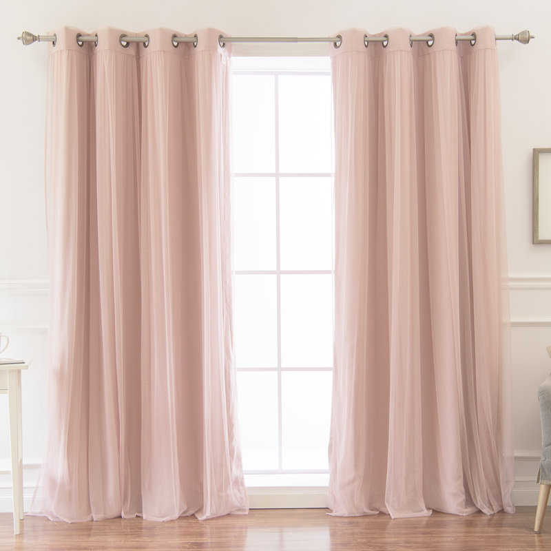 Paire de rideaux obscurcissant Sonja, Rose
