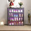 Boîte à chaussures avec lumière DEL RVB, boîte de rangement de chaussures empilable en bois avec porte en verre, boîte de rangement pour chaussures pour chaussures de sport (4 étages-1)-34093133