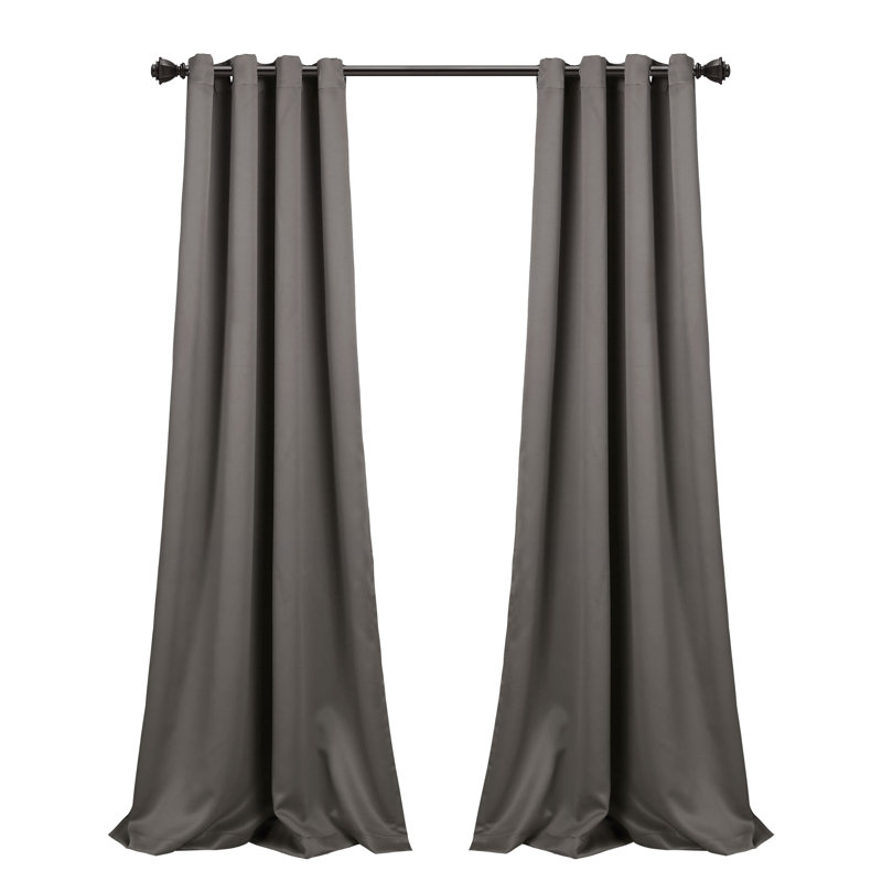 Insulated Blackout Curtain Pair, Dark Gray, 52"W x 108"L