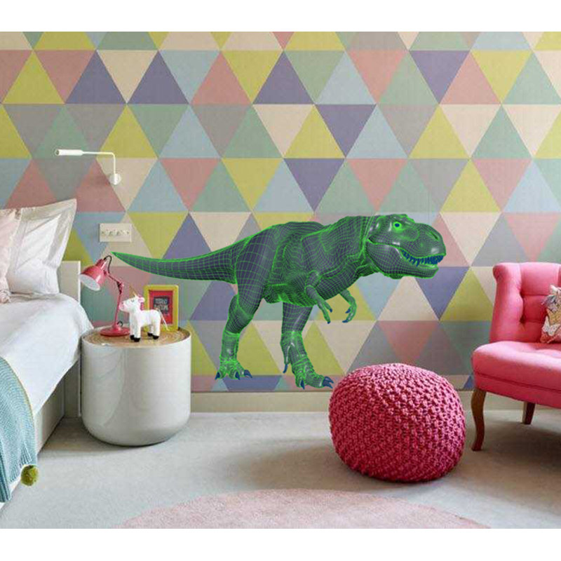 Décalcomanie murale dinosaure polygonal, H 33 po x l 62 po