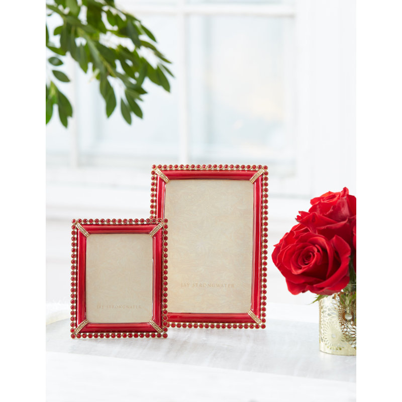 Lorraine Metal Beaded Picture Frame, Ruby