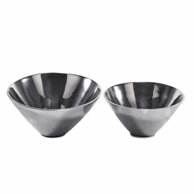 Ensemble de 2 bols coniques argent Conico
