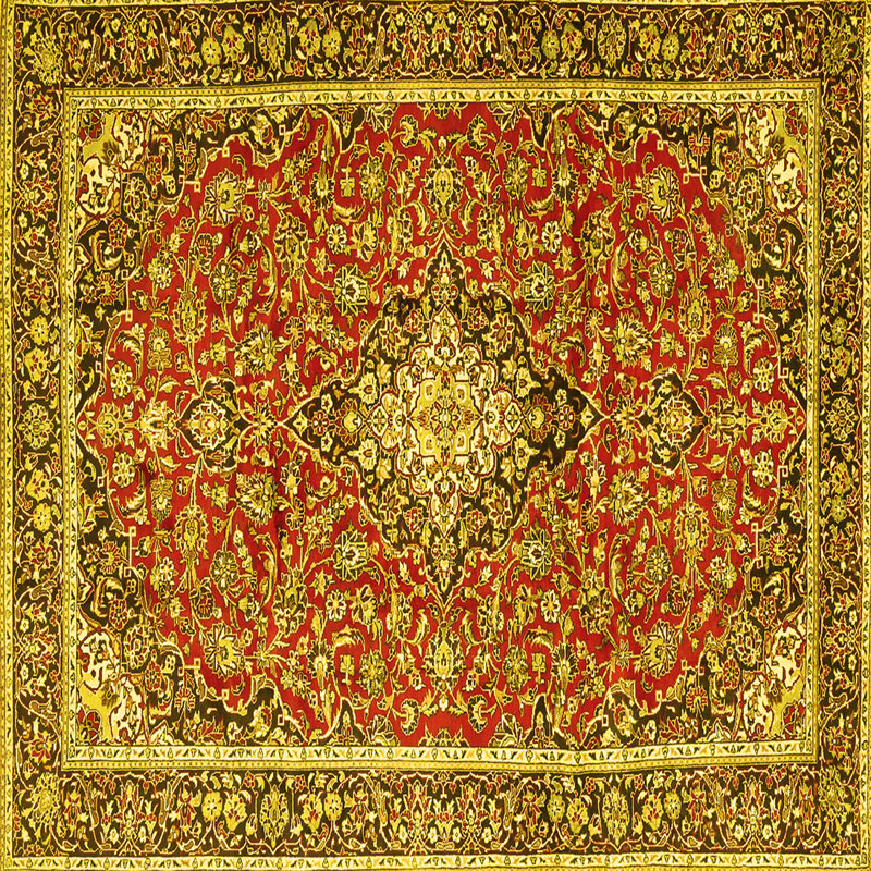 Washable Oriental Indoor Rug, Square 4'