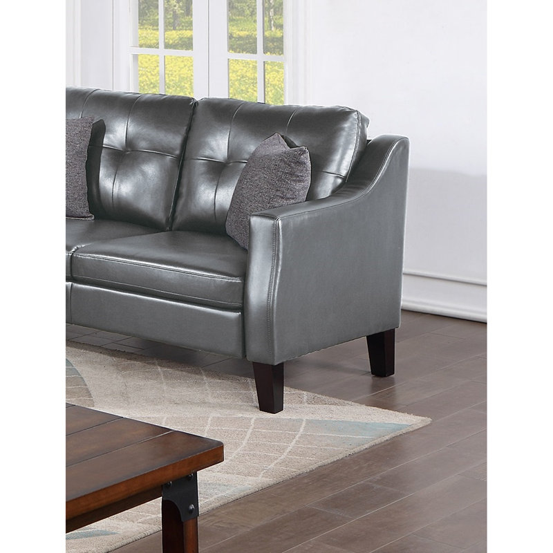 Sièges spacieux en gel gris avec design contemporain et pieds, Gris