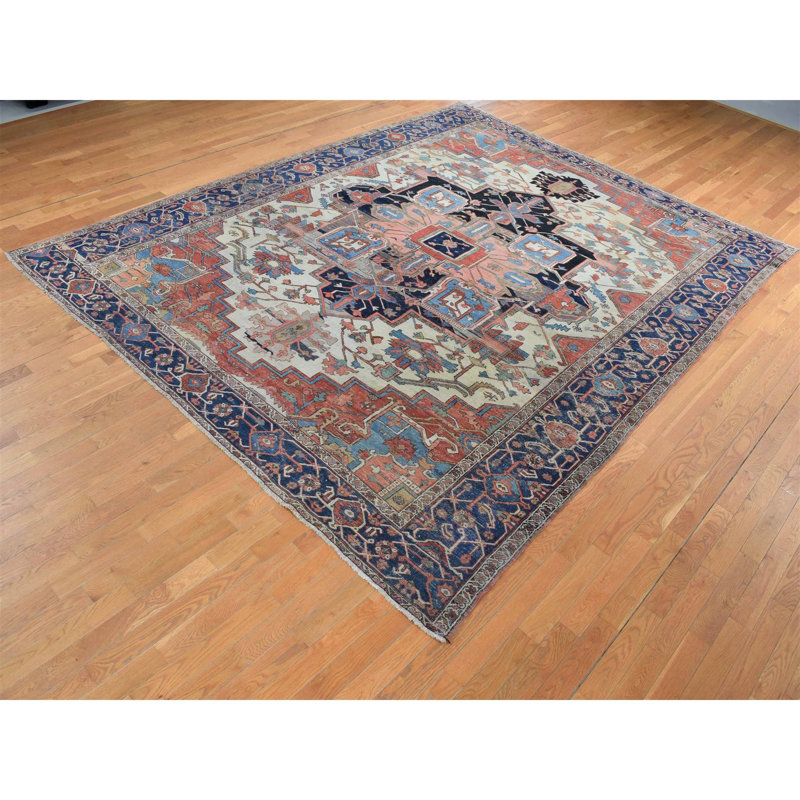 One-of-a-Kind 9'9" X 12'6" Before 1900 Wool Area Rug
