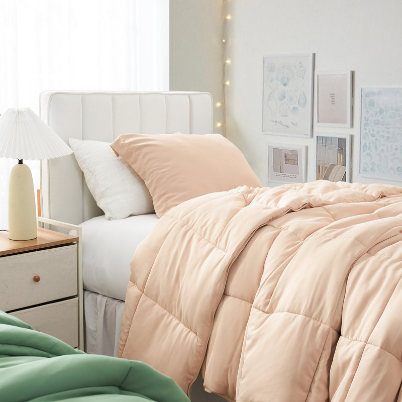 Ensemble d'édredon surdimensionné Coma, Édredon pour lit simple TG + 1 taie décorative, Abricot