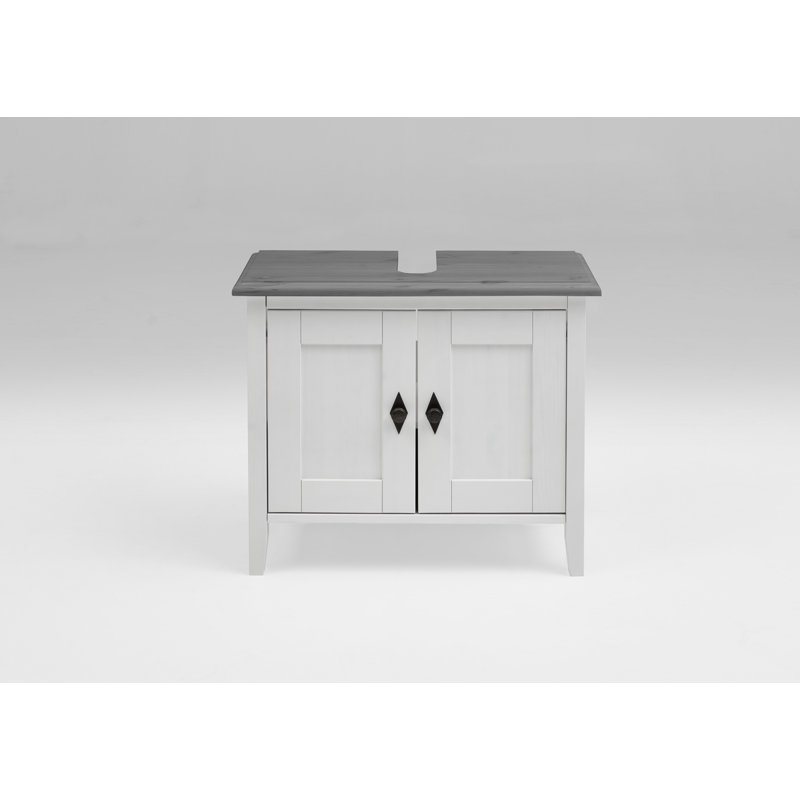 Mcgriff Bathroom Cabinet, White/Grey