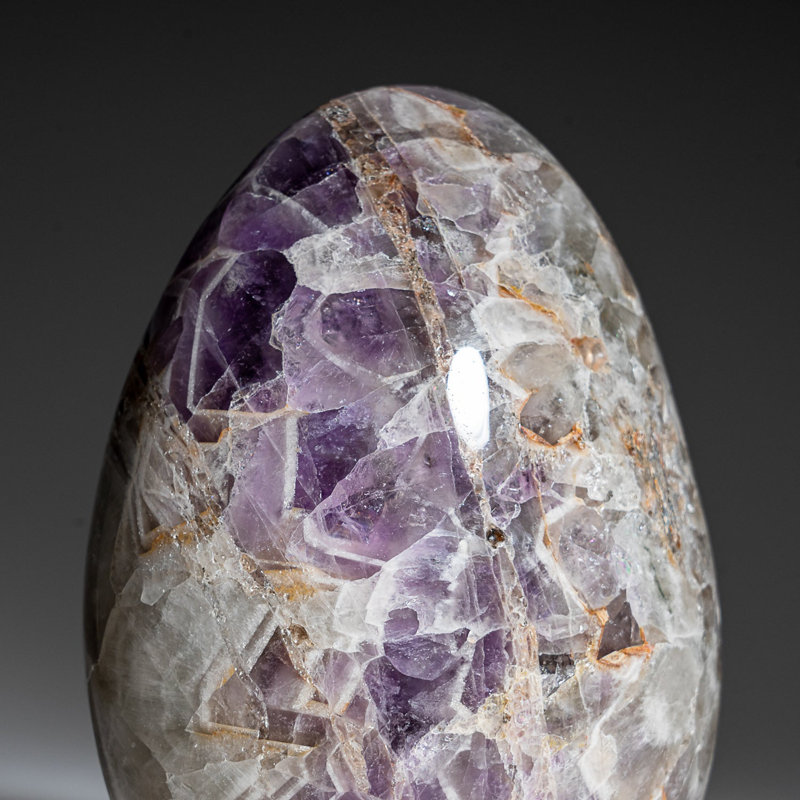 Véritable améthyste polie du Brésil (2,6 lb), Grey/Purple/Orange
