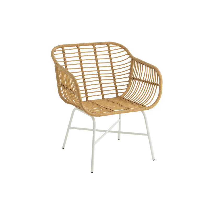 Roxana Outdoor Lounge Chair, Natural/White