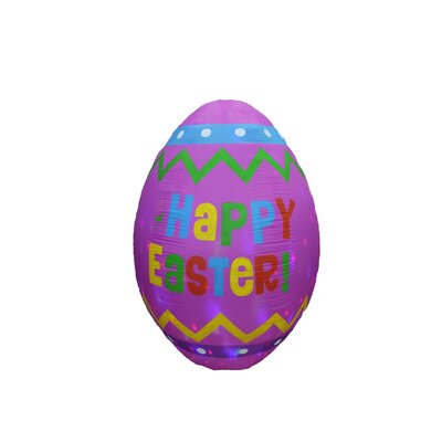 6 Foot Tall Happy Easter Lighted Inflatable Easter Egg with Pre-Lit Swirling LED Indoor / Outdoor Blow Up Yard Decoration Inflatable -  The Holiday AisleÂ®, C48456A068BE4F71A485C998C6FDD11E