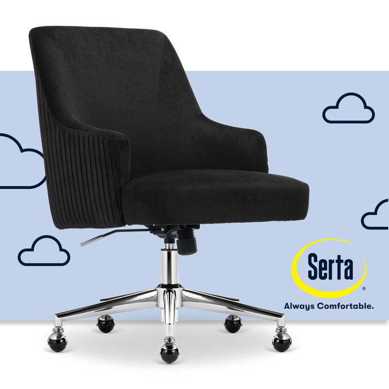 Chaise de bureau Serta Scarlett, Argent, Noir