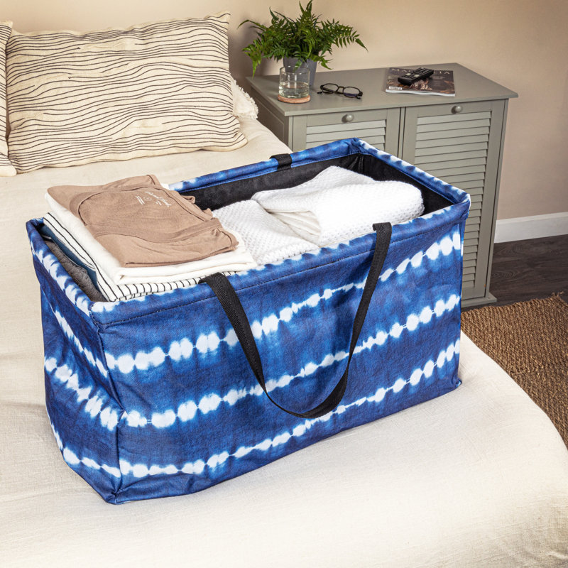Tie Dye Krush Container All-Purpose Utility Tote, Blue Cacti
