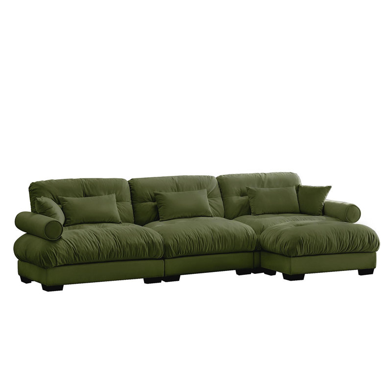 Canapé modulaire en velours surdimensionné Comfort, Vert olive