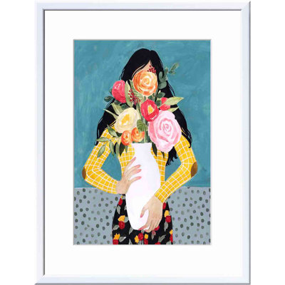 «Flower Vase Girl II» par Grace Popp - peinture encadrée