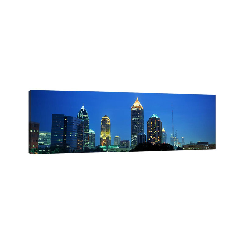 Skyline Atlanta GA USA - Wrapped Canvas Panoramic Print, 30.48 cm H x 91.44 cm W x 1.91 cm D