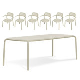 Toni Tablo Outdoor Dining Table Set With Armchairs
