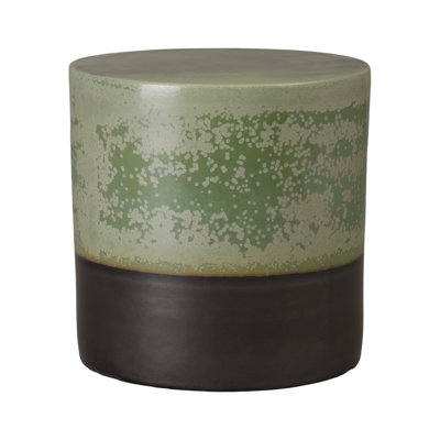 Two-Tone 18"H Handcrafted Ceramic Garden Stool