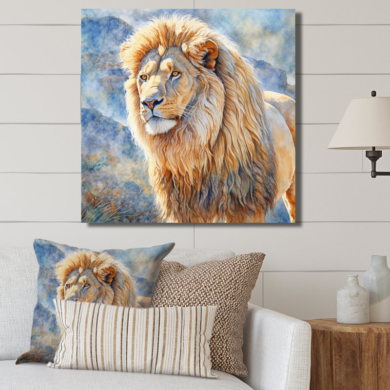 Fierce Lion I - Animals Canvas Print, 36" H x 36" W, Wrapped Canvas