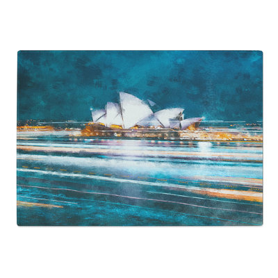Tempered Glass Sydney Opera House Lights Chopping Board