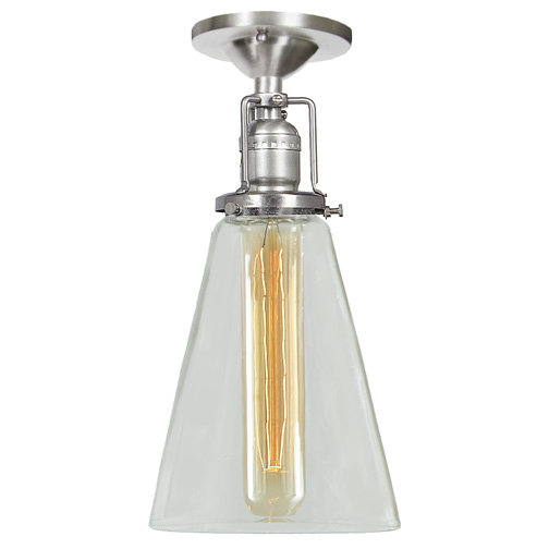Shumway Glass Semi Flush Mount, Pewter