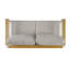 Cora Outdoor Aluminum Loveseat, Silver Finished Frame With Cushion