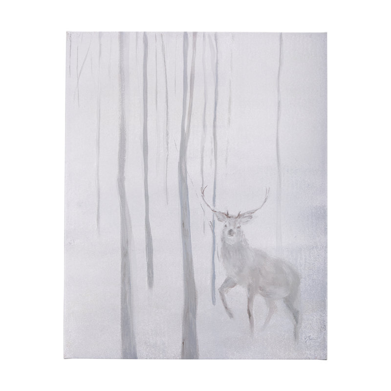 Toile texturée embellie à la main «A Winter Day in Forest II», H 50 po x l 40 po x P 1,5 po