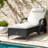 Adjustable Mobile Patio Chaise Lounges, Steel Rattan, Modern Poolside