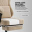 Fauteuil de jeu monobloc en velours beige avec massage lombaire et dossier réglable multi-angles