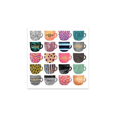 «Pretty Coffee Cups» par Elisabeth Fredriksson - impression non encadrée