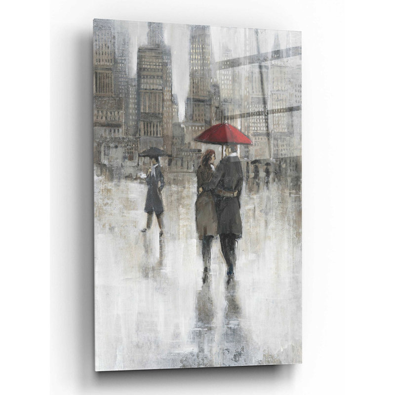 «Rain in The City II» par Tim O'Toole, art mural en verre acrylique, H 16 po x l 12 po x P 0,13 po
