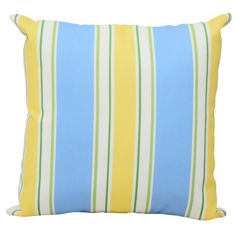 Housse et insert de coussin décoratif extérieur Gladding, Blue/Yellow Striped