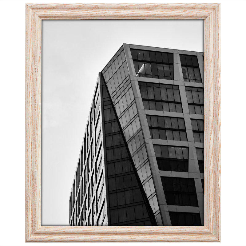 Cadre photo simple en bois biseauté, L 13 po x H 19 po, Blanc délavé