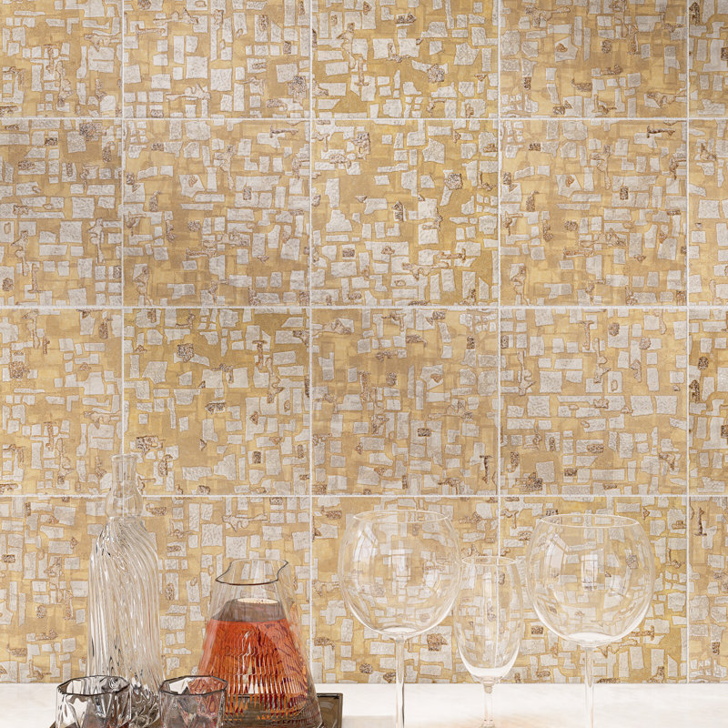 Charlotte 8.03 in. x 8.03 in. Textured Porcelain Floor and Wall Tile, Summer Gold