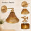 Applique murale à bras long en laiton 10,63 po American Vintage, lampe murale en fer, interrupteur mural avec ampoule E26