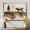 Paysage de ferme d'hiver avec vache dans le champ - Art mural de ferme pour le salon