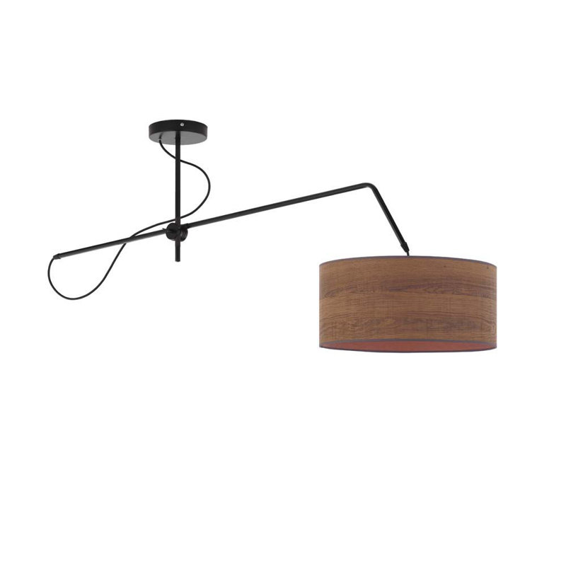 Brashaun 1 - Light Drum Pendant, Brown, Black