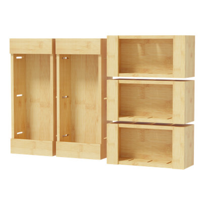 Bamboo Bag Storage Organizer for Kitchen Drawer, 5 Pack, Compatible with Gallon, Quart, Sandwich & Snack Variety Size Bags