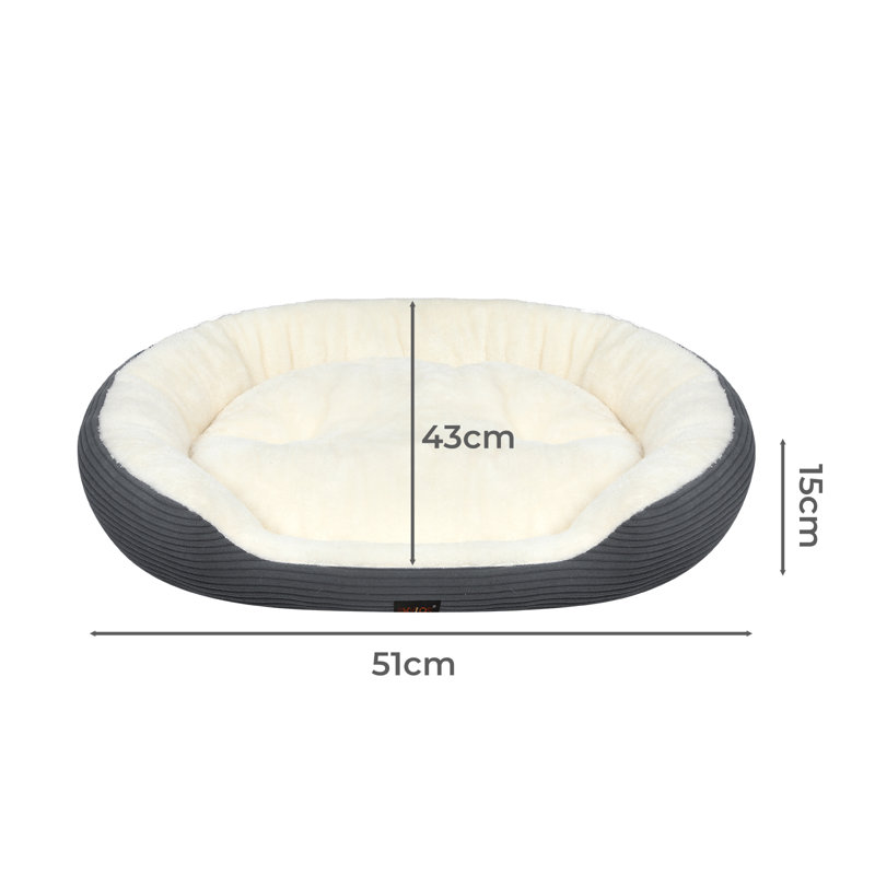 Corduroy Pet Bed, 15cm H x 51cm W x 43cm D