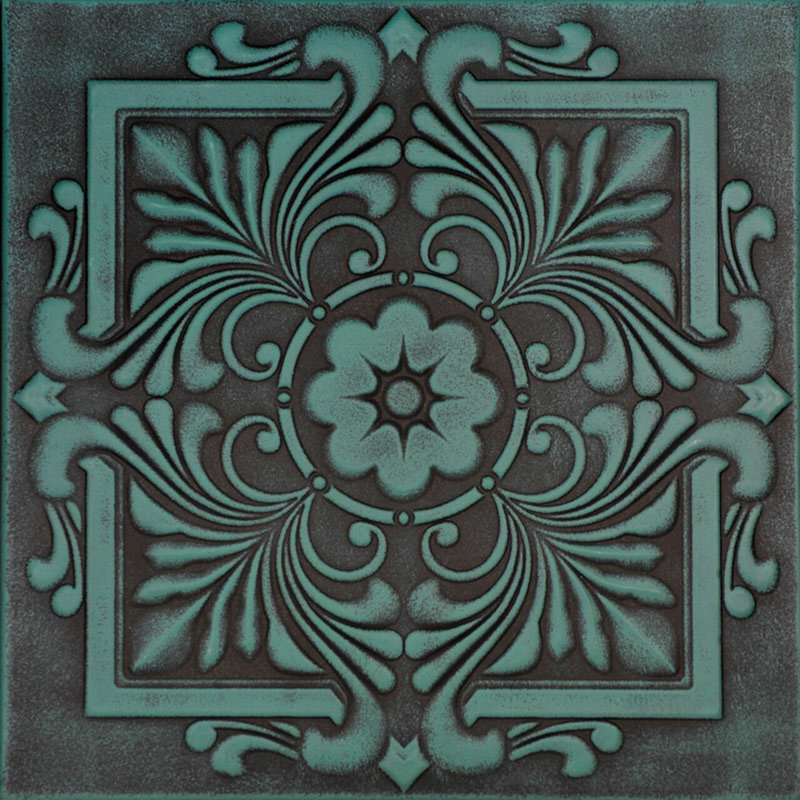 Carreau de plafond en polystyrène 1,6 pi x 1,6 pi Victorian, Vert antique