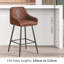 Vintage Suede Bar Stools with Armrest-1581318933