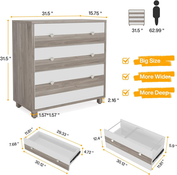 Archivador de 3 cajones de 31,5'' de ancho