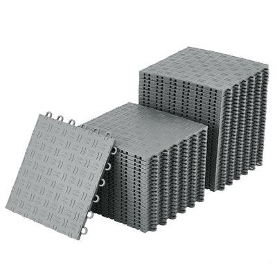 100-Pack 12"x12" Interlocking Garage Floor Tiles, Heavy-Duty Non-Slip Double-Sided Texture for Garage, Basement, Workshop, Home Gym