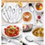 Ensemble de couverts 66 pièces, service de vaisselle pour 12 personnes, ensemble de couverts ornementaux avec ustensiles de service, service de vaisselle Corelle, acier inoxydable, va au lave-vaisselle, cadeau de mariage