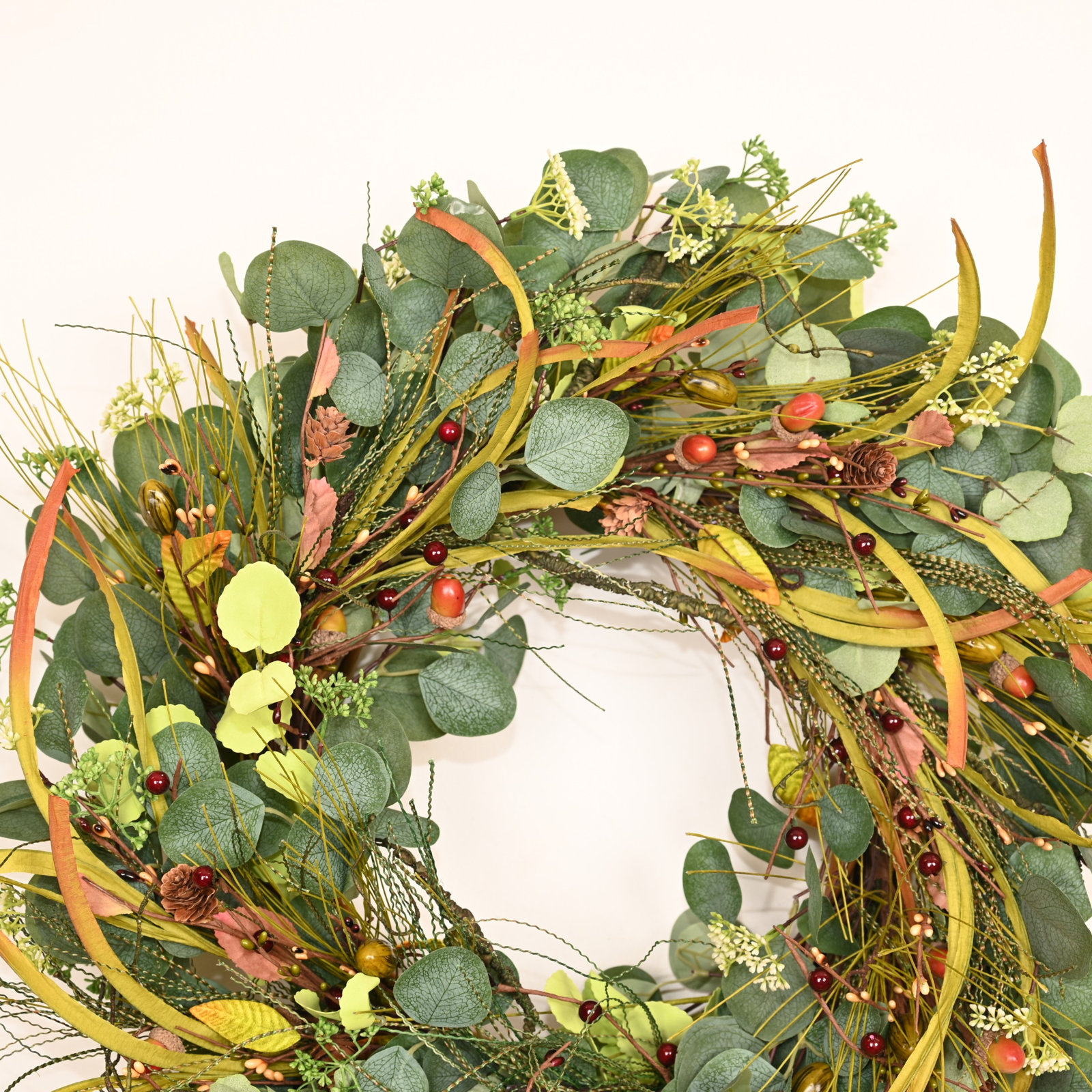 24" Handcrafted Eucalyptus No Holiday Wreath