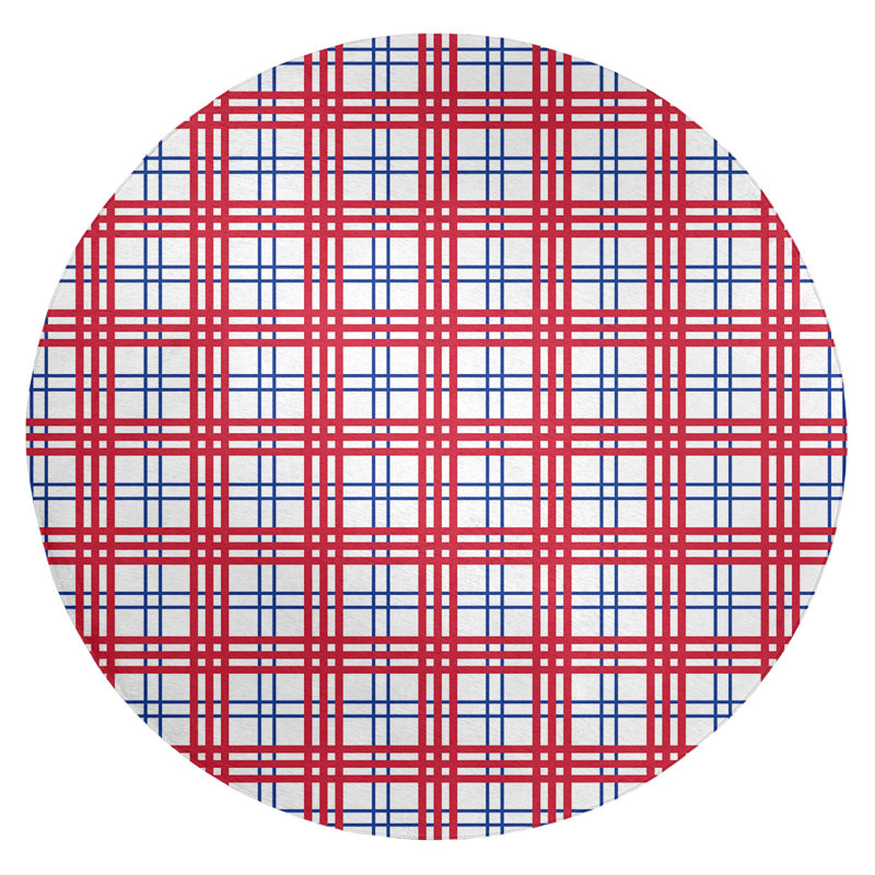 Plaid Indoor Rug, Round 5'