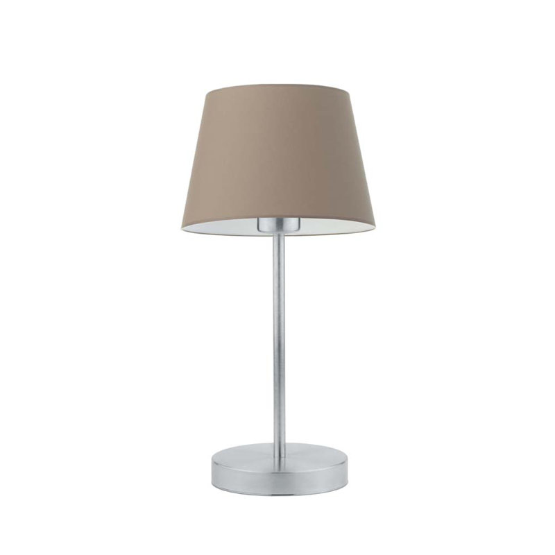 Arsens Metal Table Lamp, Silver, Beige