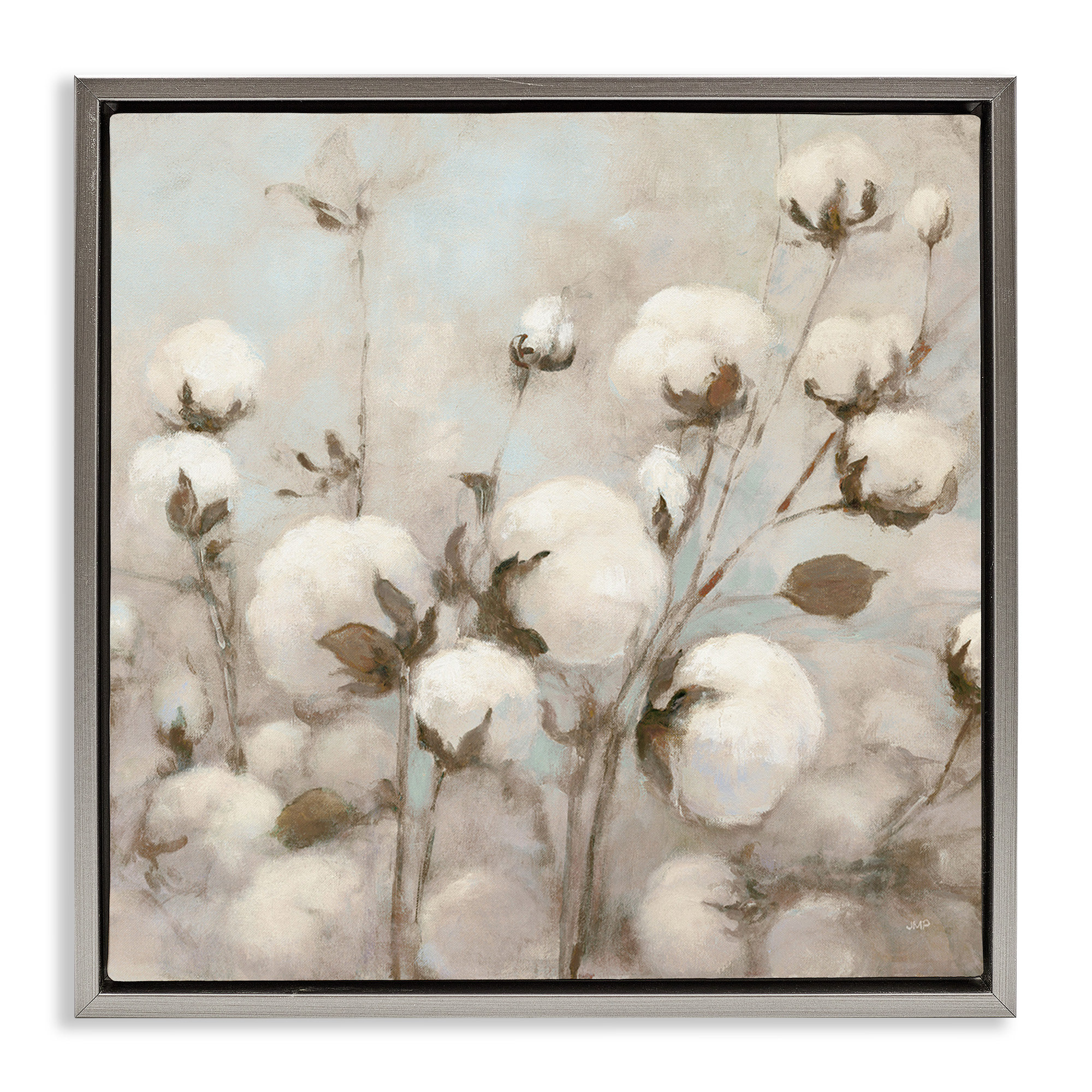 Winston Porter Neutral Cotton Flower Painting | Wayfair