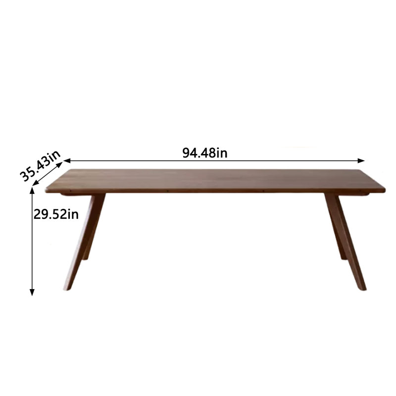 Solid Wood Dining Table, Walnut, 35.43" W x 94.48" L