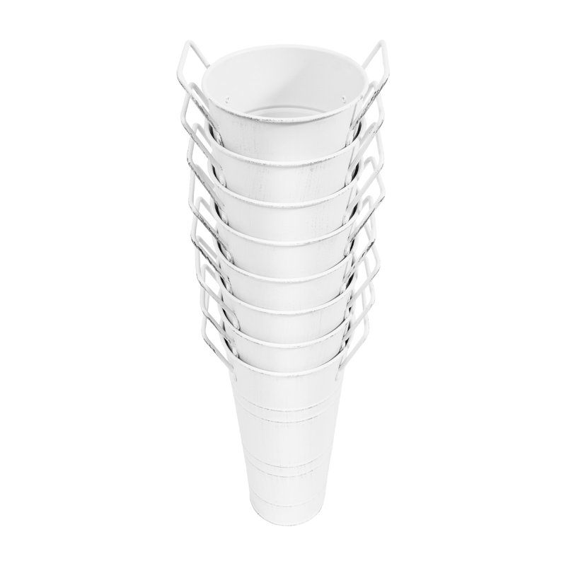 Jannis Metal Table Vase (Set of 8), White
