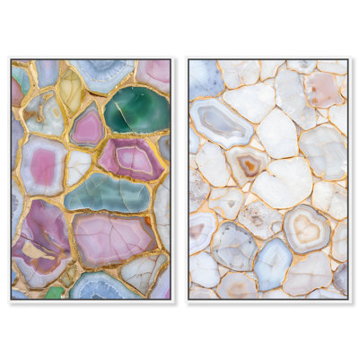 Impression sur toile Golden Luxe Minimalist Geode par Art Remedy